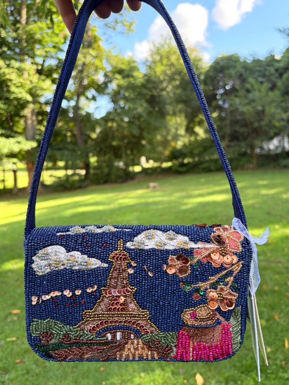 NWT Viral TikTok Paris Beaded Sequin Bag Handcrafted in India
